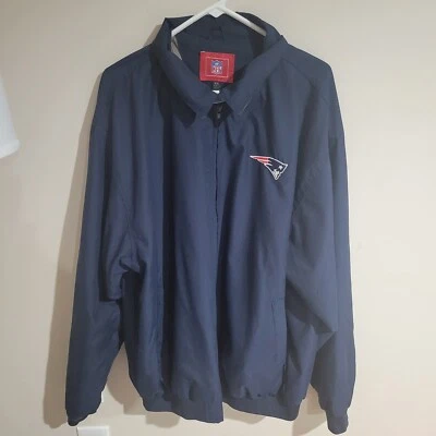 Jaqueta Patriots com zíper NFL masculina tamanho XXL colarinho de botão - Imagem 1 de 4