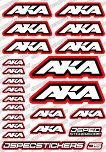 AKA RC BUGGY TYRES STICKER DECAL SHEET A5 1/8 TRUGGY CUSTOM OFF ROAD RIM RED - Picture 1 of 10