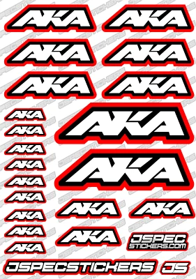 AKA RC BUGGY TYRES STICKER DECAL SHEET A5 1/8 TRUGGY CUSTOM OFF ROAD RIM RED - Image 1 of 4