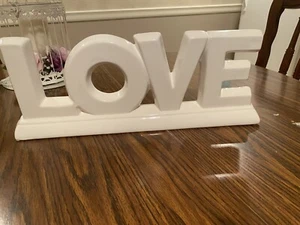 LOVE  Sign White  18” X 7 1/2 - Picture 1 of 1