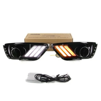 DRL para Jeep Compass 2017 2018 LED luz de circulación diurna antiniebla lámpara de conducción con giro Foto 1 de 4