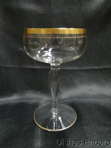 Clear w/ Double Gold Trim Gold Trim: Champagne / Sherbet, 5 5/8" Tall -- CR#093 - Picture 1 of 8
