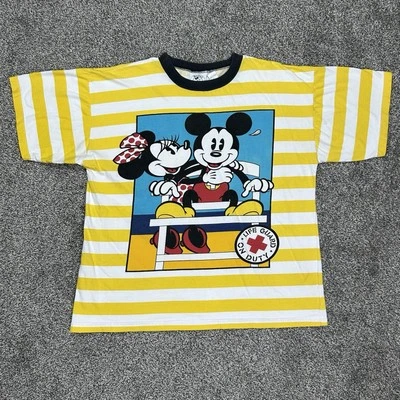 Vintage Disney Minnie Mickey Lifeguard On Duty T-Shirt Large By J G Hook Yellow - Image 1 of 4