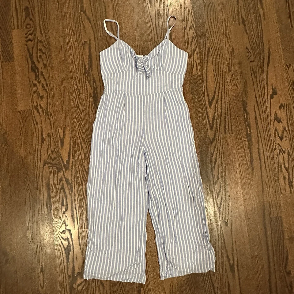 J. Mono recortado con tiras y detalle de lazo 8 azul y blanco forrado a rayas  Foto 1 de 4