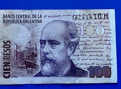 ARGENTINA NOTE 100 PESOS (1999-2002) JULIO ROCA  (SUFFIX H ) P 357 Circulated - Image 1 of 3