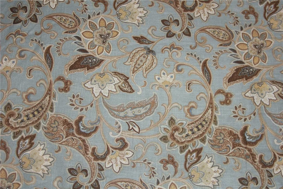 Tela decorativa tejida marrón beige salvia cachemira jacobea MILL CREEK por 56" con Foto 1 de 1