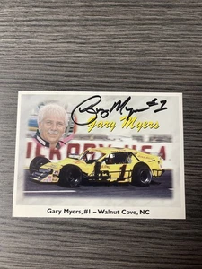 1996 Gary Myers #1 Walnut Cove NC S.M.A.R.T. Auto’d Racing Card 3.75” X 5.25” - Picture 1 of 3