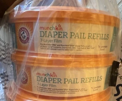 NUEVO paquete de 2 recambios para cubo de pañales Munchkin aroma lavanda para hasta 544 pañales Foto 1 de 2