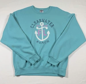 Jerzees NuBlend Clearwater Beach FL Anchor Graphic Sweatshirt Damen M Crewneck - Bild 1 von 7
