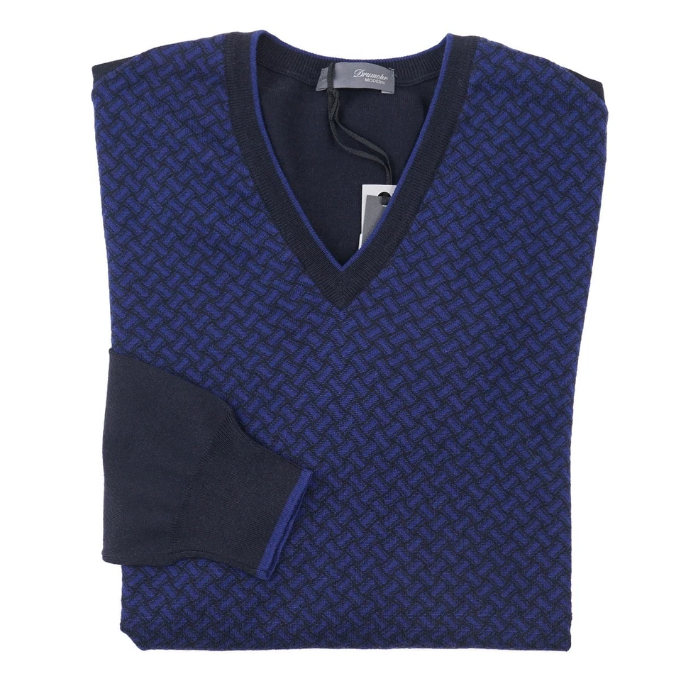 Suéter Drumohr Biscottino Estampado Superfino 140s Lana Merino S (UE 48) NUEVO CON ETIQUETAS Foto 1 de 4