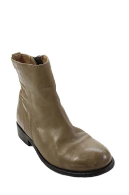 Botas al tobillo planas de cuero con punta redonda color tostado talla 7 John Fluevog para mujer Foto 1 de 4