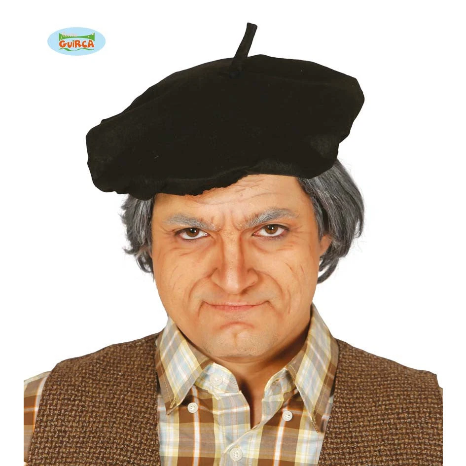 CARNEVALE HALLOWEEN CAPPELLO PITTORE MIMO BASCO NERO ALLA FRANCESE 18406