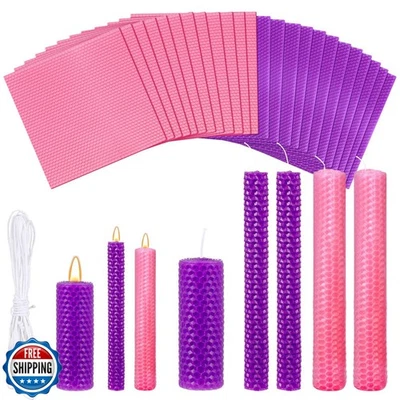 Yuntau 48 Pcs Beeswax Candle Making Kit Christmas DIY Taper Candl - Image 1 of 4
