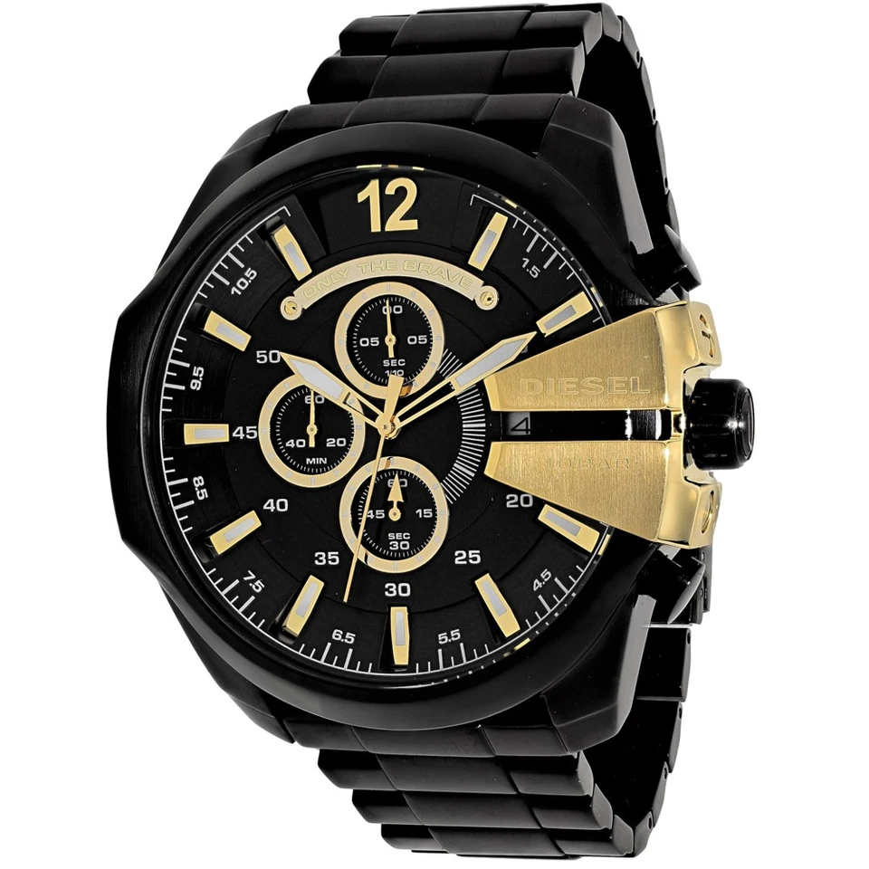 Diesel Mega Chief 59mm Black Case Black Strap - (DZ4338)