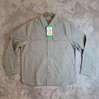Camisa de franela Eddie Bauer para hombre XL gris doble bolsillo pesada nueva con etiquetas Foto 1 de 4