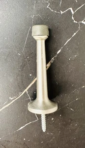 Chrome Door Stop W/ Mounting Hardware Screw In Baseboard Bumper - Picture 1 of 3