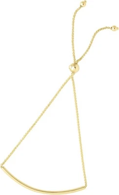 Floreo 14k Yellow or White Gold Adjustable Friendship Bar Bolo Bracelet 9.25" - Image 1 of 2