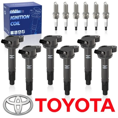 6pcs GENUINE Ignition Coil + Spark Plug For 2005-2022 Toyota & Lexus 90919-A2002 - Image 1 of 4