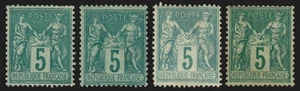 n°75, en 4 nuances, Sage 5c vert, Type II, neufs * avec charnière - TB D'ASPECT - Picture 1 of 2