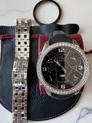 Jacob & Co. Five Time Zone Quartz Watch – Stainless Steel with Diamond Bezel - Image 1 of 4
