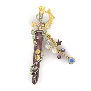 Kirks Folly Brooch Pin~Fairy Knighting Sword Dagger~Purple~Pixie Sprite Mystical - Picture 1 of 9