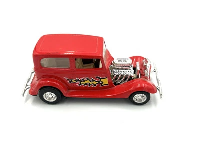 Majorette Hot Rods 2603 1934 Ford Sedan Red Flames Die Cast Metal 1/32 Car - Image 1 of 4
