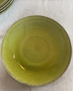 JARS Tourron Green Tilleul (6) Dinner Plates 11" Avocado Green Made In France - Bild 1 von 6