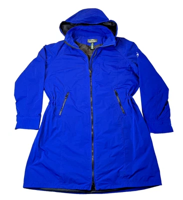 L-RL Ralph Lauren Active Rain 风夹克全拉链连帽大号蓝色-无缺陷 — 第 1/4 张图片