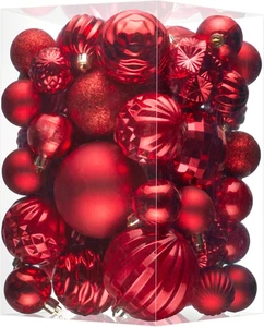 JORNOY Christbaumschmuck Set, 47 Stück verschiedene bruchsichere hängende Kugeln - Bild 1 von 7