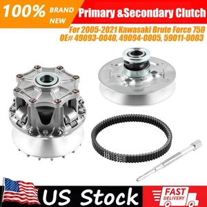 Primary & Secondary Clutch Belt + Puller for 2005-2021 Kawasaki Brute Force 750 - Picture 1 of 11