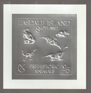 Easdale Island Silver foil Large Sheet Dinosaurs - Picture 1 of 1