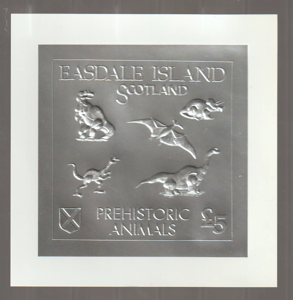 Hoja grande de dinosaurios de lámina de plata Easdale Island Foto 1 de 1