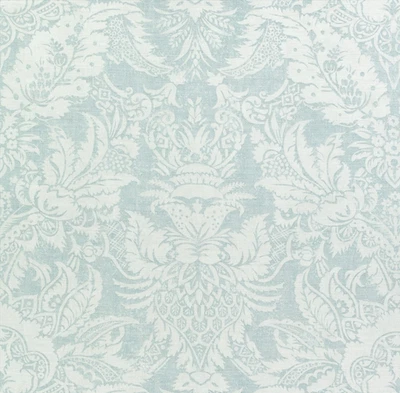 THIBAUT CURTAIN FABRIC DESIGN Chardonnet Damask 1.8 METRES AQUA CHESTNUT HILL - Image 1 of 4
