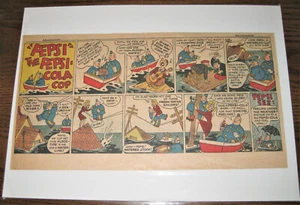 PEPSI and PETE The Pepsi-Cola Cops Comic Strip Newspaper Ad 1947  P - Picture 1 of 1