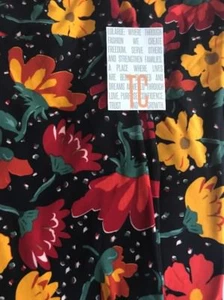 Lularoe TC Tall Curvy Leggings Black Solid Yellow Red Large Floral Unicorn New * - Picture 1 of 7