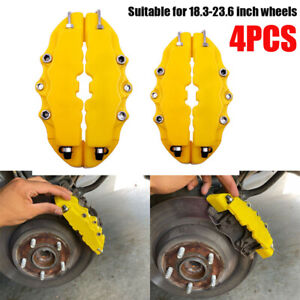 4Pcs 3D Front Rear Disc Brake Caliper Cover Parts Brake Car Accessories Yellow