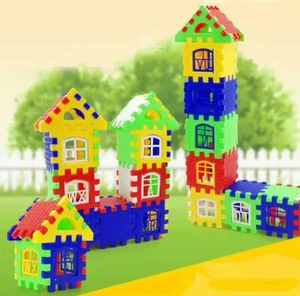 50 Stk Bausteine Farbige Kunststoff Puzzle Spielzeug 3-6 Jahre Kinder Geschenk - Bild 1 von 7