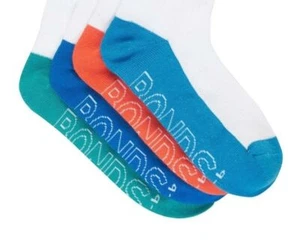 8 Pairs Bonds Kids Socks Boys Lightweight Low Cut White Blue Teal Orange 05K - Picture 1 of 3