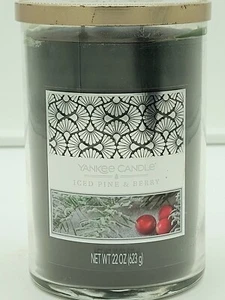 Yankee Candle Iced Pine & Berry 22 oz  2 Wick Pillar 6" Brand New Never Lit  - Picture 1 of 4