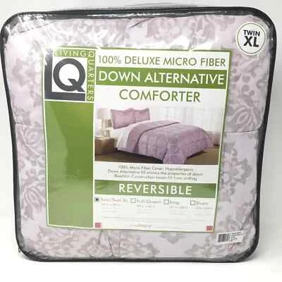 全新 LIVING QUARTERS 反向羽绒替代舒适紫色 TWIN XL 码 — 第 1/4 张图片