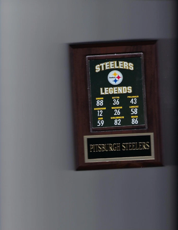 PITTSBURGH STEELERS LEGENDS PLACA FÚTBOL AMERICANO NFL SWANN BETTIS BRADSHAW LAMBERT Foto 1 de 1