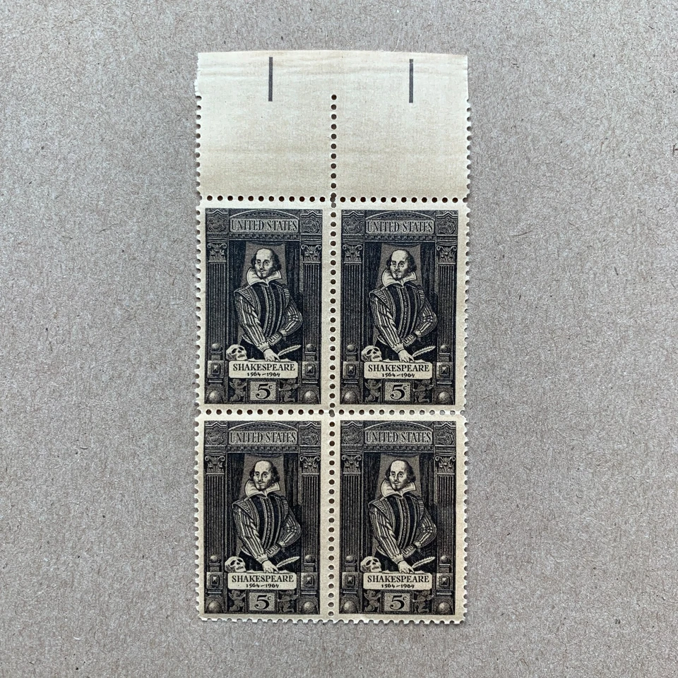 William Shakespeare - MNH - 1960's -  US Stamps Plate Block Of 4 - Memorabilia - Image 1 of 1