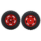 (Red)2pcs/set 55mm Metal Wheel Rims Tires Set For AXIAL SCX24 1/24 RC Car Wh Axs