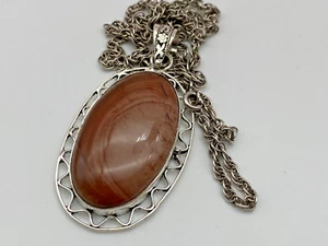 Sterling Silver 925 Necklace Pendant Landscape Jasper 18.70g - Picture 1 of 7