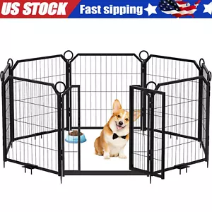 8-Panel Dog Playpen Pet Exercise Pen Metal Dog Crate Kennel Fence Outdoor/Indoor - Picture 1 of 10