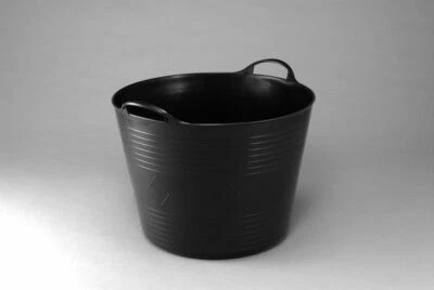 Flexibler Gartenkorb Kunststoff Korb Eimer Wäschekorb 42 Liter Schwarz Robust  - Bild 1 von 3