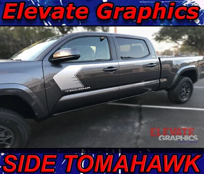 2015-2023 Para Toyota Tacoma Rayas Laterales Tomahawk Vinilo Gráficos Calcomanías Pegatinas Foto 1 de 4