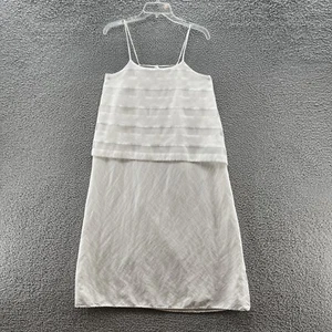 Crea Concept Dress Womens 6 White Linen Blend Relaxed Sundress Shift - Picture 1 of 13