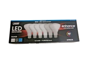 Feit Electric Dimmable Led BR 30 Flood 65W 6 PK Daylight - Picture 1 of 1
