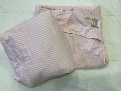 Juego de Sábanas Ralph Lauren Oxford Rosa Blanco Rayas Doble Extra Largo y Grueso Foto 1 de 4
